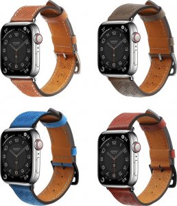 Hurtel Strap Leather skórzany pasek Apple Watch SE, 8, 7, 6, 5, 4, 3, 2, 1 (41, 40, 38 mm) opaska bransoleta ciemnobrązowy 6