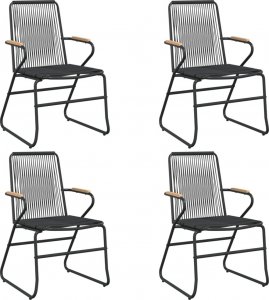 vidaXL 5-częściowy zestaw mebli ogrodowych, czarny, rattan PVC 4