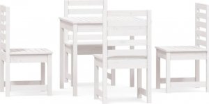 vidaXL 5-cz. zestaw mebli ogrodowych, biały, lite drewno sosnowe 2