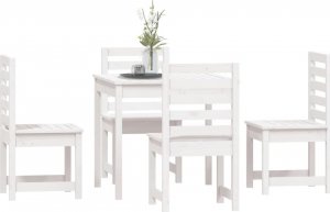 vidaXL 5-cz. zestaw mebli ogrodowych, biały, lite drewno sosnowe 4