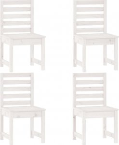 vidaXL 5-cz. zestaw mebli ogrodowych, biały, lite drewno sosnowe 6