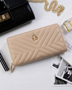 LuluCastagnette Duży, pikowany portfel damski w typie piórnika NoSize 2