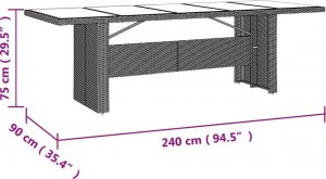 vidaXL 11-cz. zestaw mebli ogrodowych z poduszkami, beżowy, polirattan 10