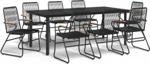 vidaXL 9-częściowy zestaw mebli ogrodowych, czarny, rattan PVC 2