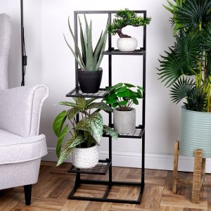 Orion Kwietnik metalowy czarny 4-poziomowy 102 cm 2