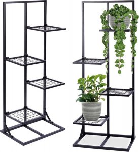 Orion Kwietnik metalowy czarny 4-poziomowy 102 cm 10