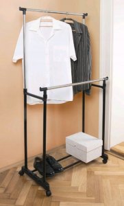 Home Life MOBILNY STOJAK PODWÓJNY NA UBRANIA NA KÓŁKACH WIESZAK 2