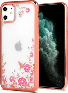 BACK CASE DIAMOND FLOWER DO IPHONE 12 PRO MAX ZŁOTY RÓŻ 1