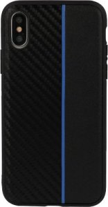 MOTO CARBON CASE DO SAMSUNG GALAXY A6 PLUS 2018 CZARNY Z NIEBIESKIM PASKIEM 1