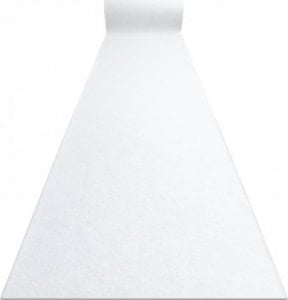 Dywany Łuszczów Chodnik RUMBA 1950 Ślub, wesele podgumowany, jednokolorowy biały 60cm, 60x420 cm 1