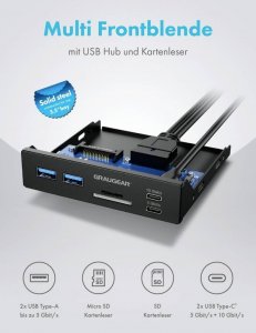 Graugear G-MP01CR 6-portowy koncentrator USB 3.0 Czarny 2