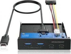 Graugear GG 18045 USB 3.1, 4 porty Bay Hub, 2 x USB a, 1 x USB-C. (G-MP02) 1
