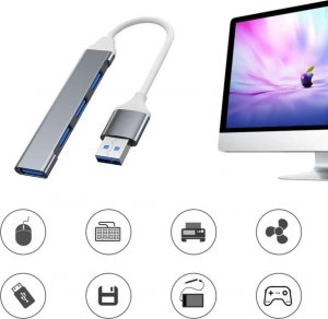 HUB USB Alogy HUB Alogy USB na 4 porty USB 3.0 USB-A 5GB/s Adapter rozdzielacz portów rozdzielnik koncentrator sieciowy 8