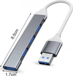 HUB USB Alogy HUB Alogy USB na 4 porty USB 3.0 USB-A 5GB/s Adapter rozdzielacz portów rozdzielnik koncentrator sieciowy 10
