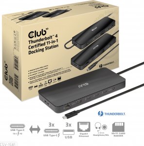 HUB USB Club 3D Club3D Thunderbolt4 11-in-1 HUB > 3xThunderbolt/3xUSB  St/Bu retail 7
