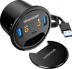 HUB USB Graugear GRAUGEAR USB 3.0 Tisch Hub mit Audio- und Mikrofonanschluss 1
