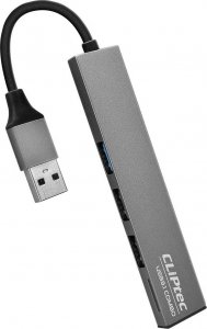 HUB USB CLIPTEC ADAPTER HUB - USB NA USB 3.1 + 2XUSB 2.0 + MICROSD - SLIM COMBO RZR545 SZARY 1