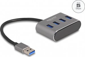 HUB USB Delock DeLOCK 63190 huby i koncentratory USB 3.2 Gen 1 (3.1 Gen 1) Type-A 5000 Mbit/s Czarny 1