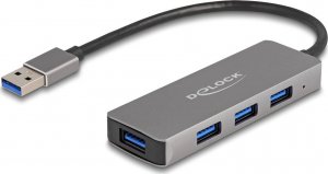 HUB USB Delock DeLOCK 63171 huby i koncentratory USB 3.2 Gen 1 (3.1 Gen 1) Type-A 5000 Mbit/s Szary 1