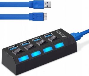 HUB USB Retoo HUB USB ROZDZIELACZ 4 PORTÓW ROZGAŁĘŹNIK USB 3.0 9