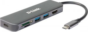 HUB USB D-Link D-Link DUB-2327  6-in-1 USB-C Hub mit HDMI/USB-PD/SD-Reader retail 1