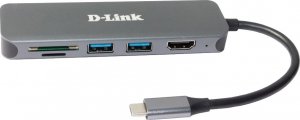 HUB USB D-Link D-Link DUB-2327  6-in-1 USB-C Hub mit HDMI/USB-PD/SD-Reader retail 2
