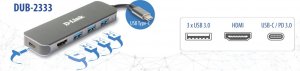 HUB USB D-Link D-Link DUB-2333  5-in-1 USB-C Hub mit HDMI/USB-PD retail 3