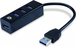 HUB USB Conceptronic CONCEPTRONIC USB-Hub 4-Port 3.0  ->4x3.0 +TypC A o.Netzt. sw 4