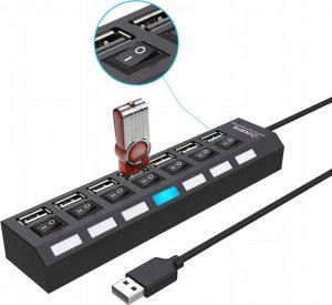 HUB USB Retoo HUB USB ROZDZIELACZ 7 PORTÓW ROZGAŁĘŹNIK USB 2.0 8