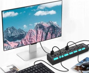 HUB USB Retoo HUB USB ROZDZIELACZ 7 PORTÓW ROZGAŁĘŹNIK USB 2.0 10