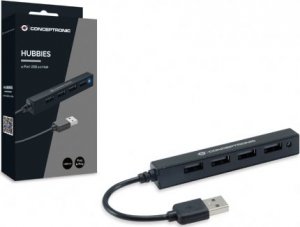 HUB USB Conceptronic CONCEPTRONIC USB-Hub 4-Port 2.0  ->4x2.0       o.Netzteil sw 2