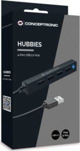 HUB USB Conceptronic CONCEPTRONIC USB-Hub 4-Port 2.0  ->4x2.0       o.Netzteil sw 3