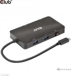 HUB USB Club 3D Club3D USB-7-in1-HUB USB-C > 2xDP/2xUSB/2xUSB-C/RJ45 100W retail 2