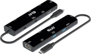 HUB USB Club 3D Club3D hub USB-C (USB4), 6-in-1 Hub s HDMI 8K60Hz/4K120Hz, 2xUSB-A, RJ45 a 2xUSB-C, 1xData, 1xPD - nabíjení 100W 4