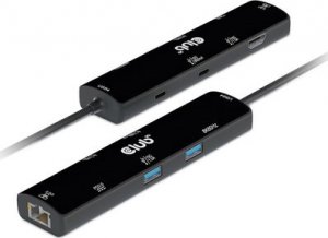 HUB USB Club 3D Club3D hub USB-C (USB4), 6-in-1 Hub s HDMI 8K60Hz/4K120Hz, 2xUSB-A, RJ45 a 2xUSB-C, 1xData, 1xPD - nabíjení 100W 5