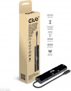 HUB USB Club 3D Club3D hub USB-C (USB4), 6-in-1 Hub s HDMI 8K60Hz/4K120Hz, 2xUSB-A, RJ45 a 2xUSB-C, 1xData, 1xPD - nabíjení 100W 6