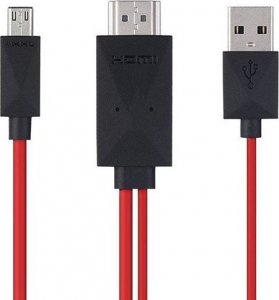 Kabel USB Vega microUSB - HDMI 2 m Czarno-czerwony (24695) 2