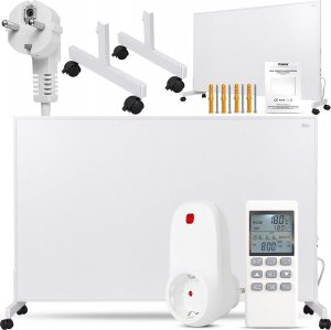 Grzejnik Cronos Zestaw Panel grzewczy IR CRONOS Carbon P800 White + Termostat z pilotem + Nogi 1