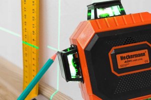 Heckermann Zestaw Poziomica laserowa 16 linii 4DH + tripod + okulary + tarcza 5
