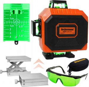 Heckermann Zestaw Poziomica laserowa 16 linii 4DH + tripod + okulary + tarcza 8