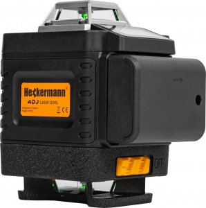 Heckermann Zestaw Poziomica laserowa Heckermann 16 linii 4DJ LCD + tyczka pomarańczowa 3,4m + okulary + tarcza + bateria 3