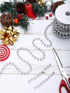 Dekoracja świąteczna Verk Łańcuch na choinkę koraliki girlanda szpula stroik Łańcuch na choinkę koraliki girlanda szpula stroik 8