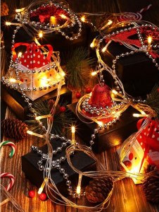 Dekoracja świąteczna Verk Łańcuch na choinkę koraliki girlanda szpula stroik Łańcuch na choinkę koraliki girlanda szpula stroik 9