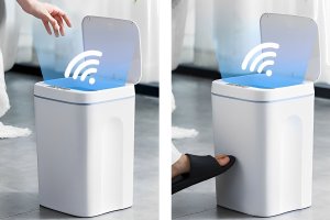 Kosz na śmieci Mozos bezdotykowy biały (LJT01) 2