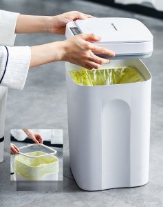 Kosz na śmieci Mozos bezdotykowy biały (LJT01) 6