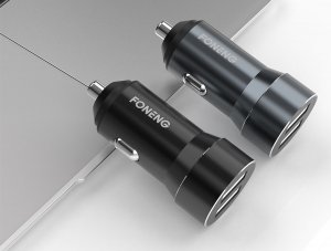 Ładowarka Foneng Metalowa ładowarka samochodowa dual USB Foneng C08 2.4A (srebrna) 2