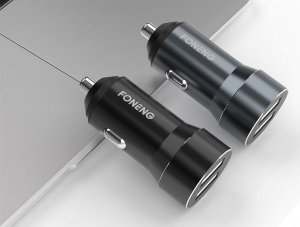 Ładowarka Foneng Metalowa ładowarka samochodowa dual USB Foneng C08 2.4A (czarna) 3