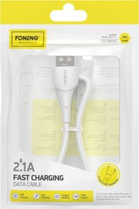 Kabel USB Foneng USB-A - Lightning 1 m Biały (X77 iPhone) 1