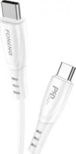 Kabel USB Foneng USB-C - USB-C 1 m Biały (X73 Type-C to Type-C) 1