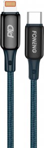 Kabel USB Foneng USB-C - Lightning 1.2 m Niebieski (X87 Type-C to iPhone) 1